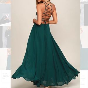 Lulu’s dark green criss cross back dress
